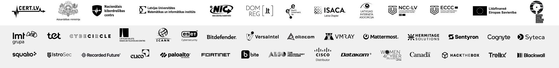 Attēlā pasākuma organizatoru un partneru logo